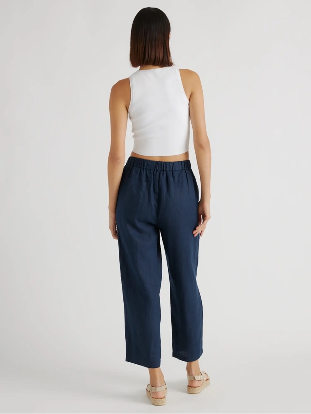 QUINCE european linen pants deep navy size S - Picture 4 of 10